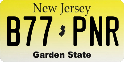 NJ license plate B77PNR