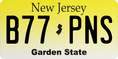 NJ license plate B77PNS