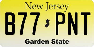 NJ license plate B77PNT