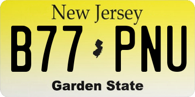 NJ license plate B77PNU