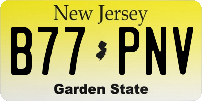 NJ license plate B77PNV
