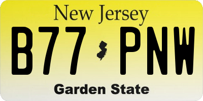NJ license plate B77PNW