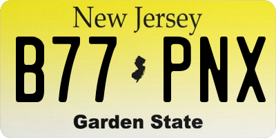 NJ license plate B77PNX
