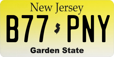 NJ license plate B77PNY