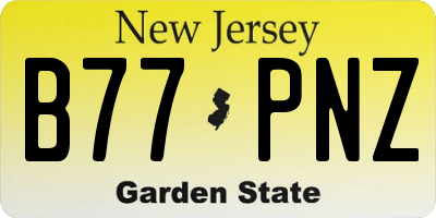 NJ license plate B77PNZ