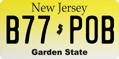 NJ license plate B77POB
