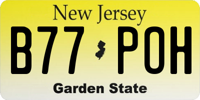 NJ license plate B77POH