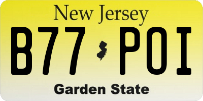 NJ license plate B77POI