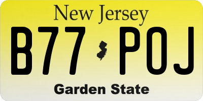 NJ license plate B77POJ