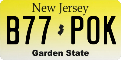 NJ license plate B77POK