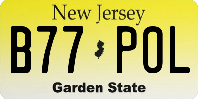 NJ license plate B77POL