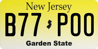 NJ license plate B77POO