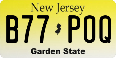 NJ license plate B77POQ