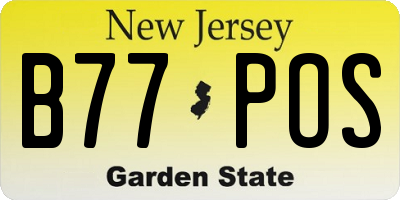 NJ license plate B77POS