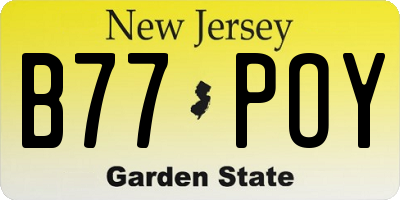 NJ license plate B77POY