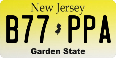 NJ license plate B77PPA