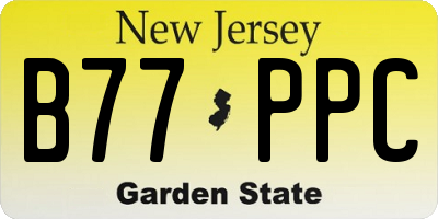 NJ license plate B77PPC