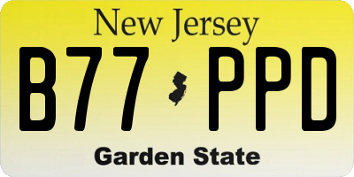 NJ license plate B77PPD