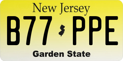 NJ license plate B77PPE