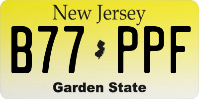 NJ license plate B77PPF