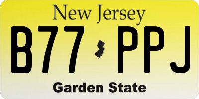 NJ license plate B77PPJ