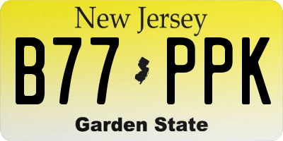 NJ license plate B77PPK