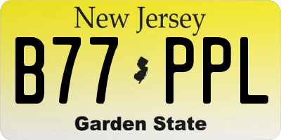 NJ license plate B77PPL