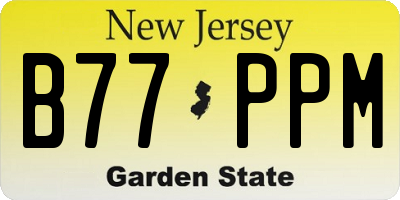 NJ license plate B77PPM