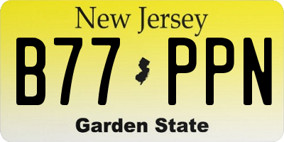 NJ license plate B77PPN