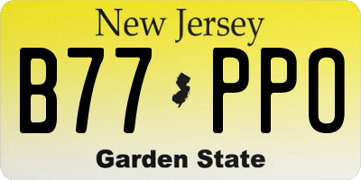 NJ license plate B77PPO