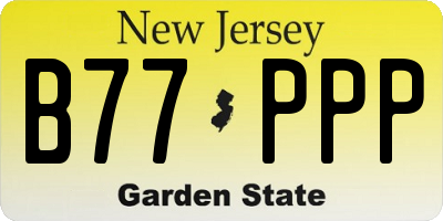 NJ license plate B77PPP