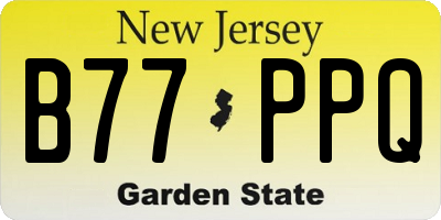 NJ license plate B77PPQ