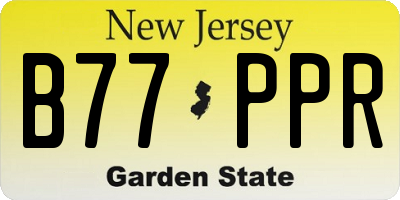 NJ license plate B77PPR