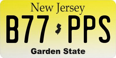 NJ license plate B77PPS