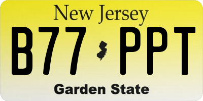 NJ license plate B77PPT