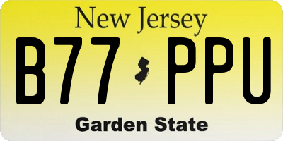 NJ license plate B77PPU