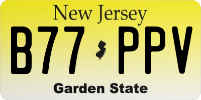 NJ license plate B77PPV