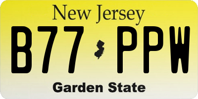NJ license plate B77PPW