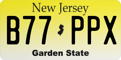 NJ license plate B77PPX