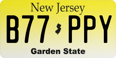 NJ license plate B77PPY