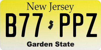NJ license plate B77PPZ