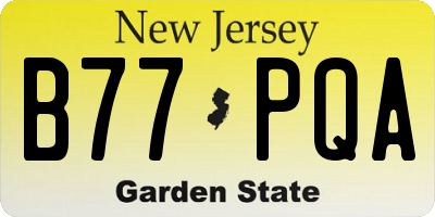 NJ license plate B77PQA
