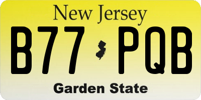 NJ license plate B77PQB