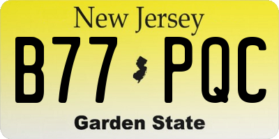 NJ license plate B77PQC