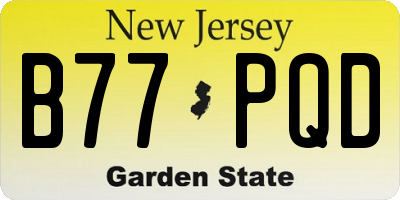 NJ license plate B77PQD