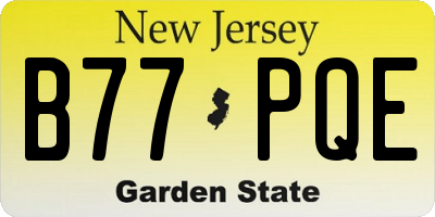 NJ license plate B77PQE