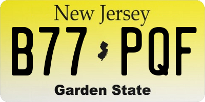 NJ license plate B77PQF
