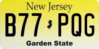 NJ license plate B77PQG