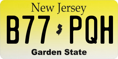 NJ license plate B77PQH