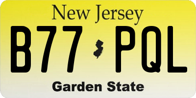 NJ license plate B77PQL
